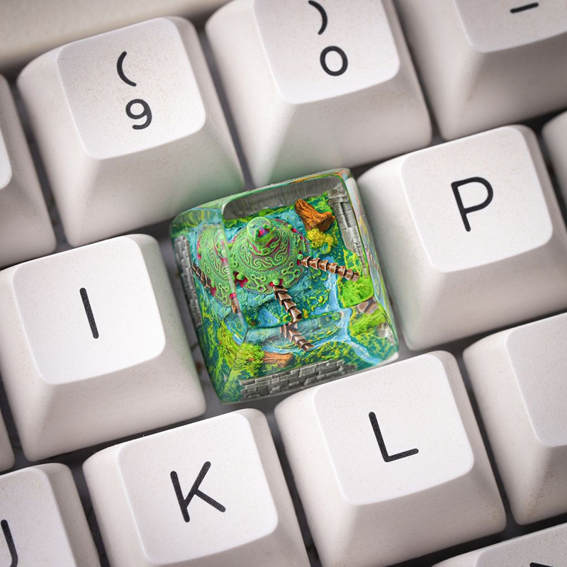 Resin Art Resin - Klawisz z żywicy w kształcie organizmu,