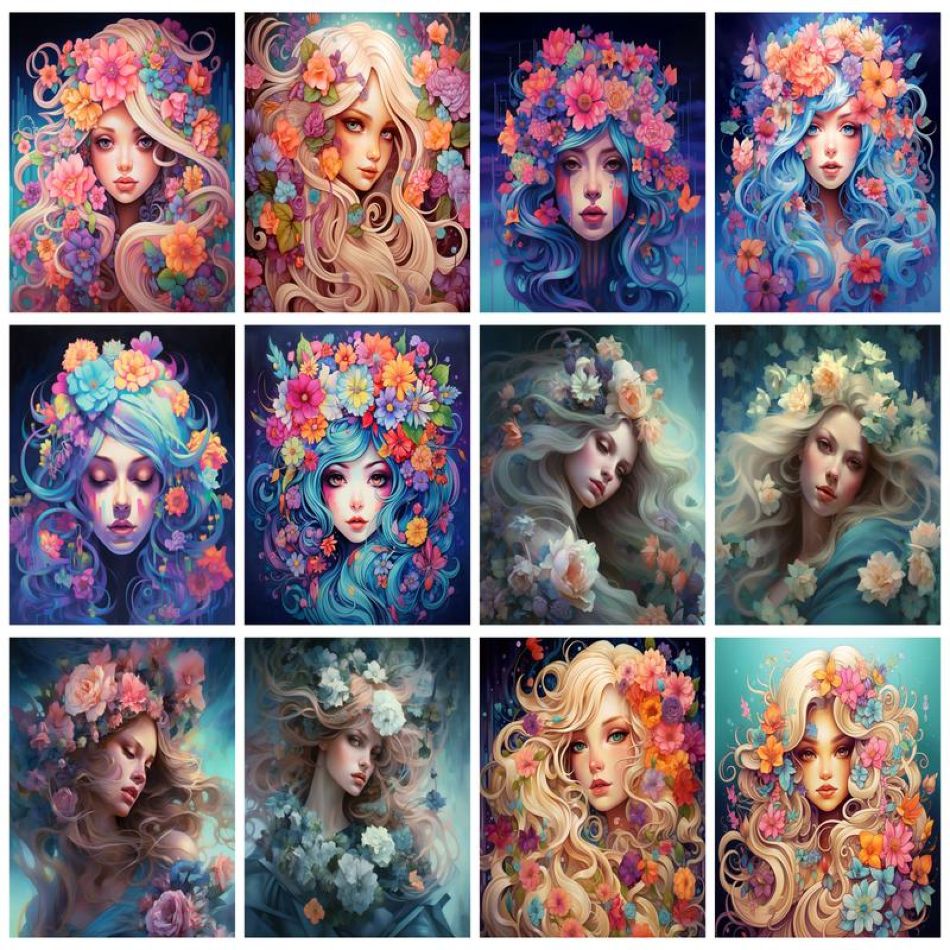 Resin Art Ideas With Pictures - CHENISTORY Obraz Diamentowy z Postaciami, Dekoracja