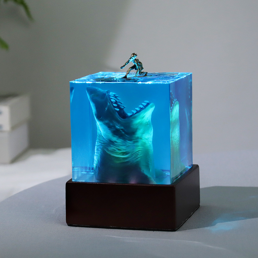 Resin Art Cube - 5cm/8cm Cube Organism Żywica Lampka stołowa