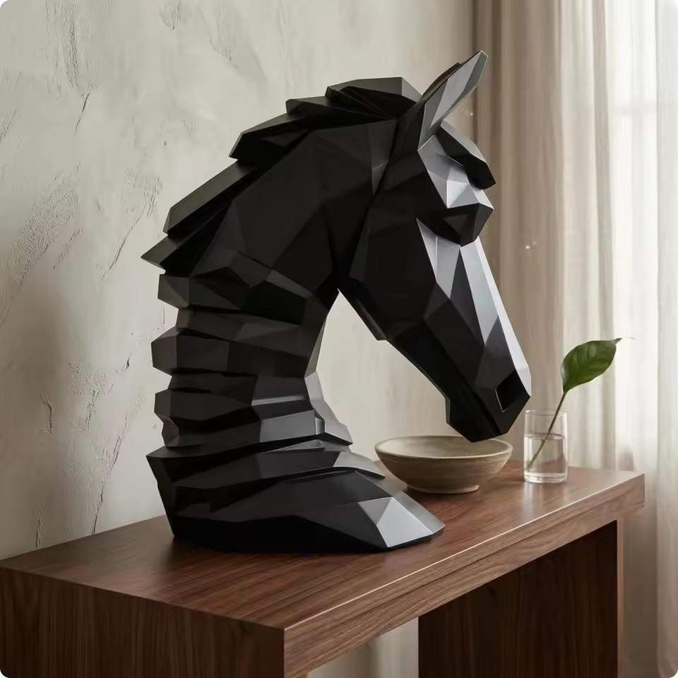 Resin Art Cube - Kostka z rzeźbą głowy konia, Kolekcjonerska