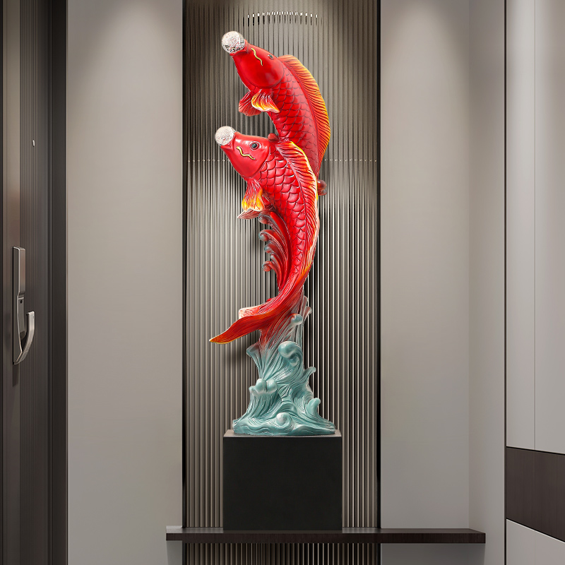 Resin Art In Floor - Rzeźba ryby o pięciu smakach, statua