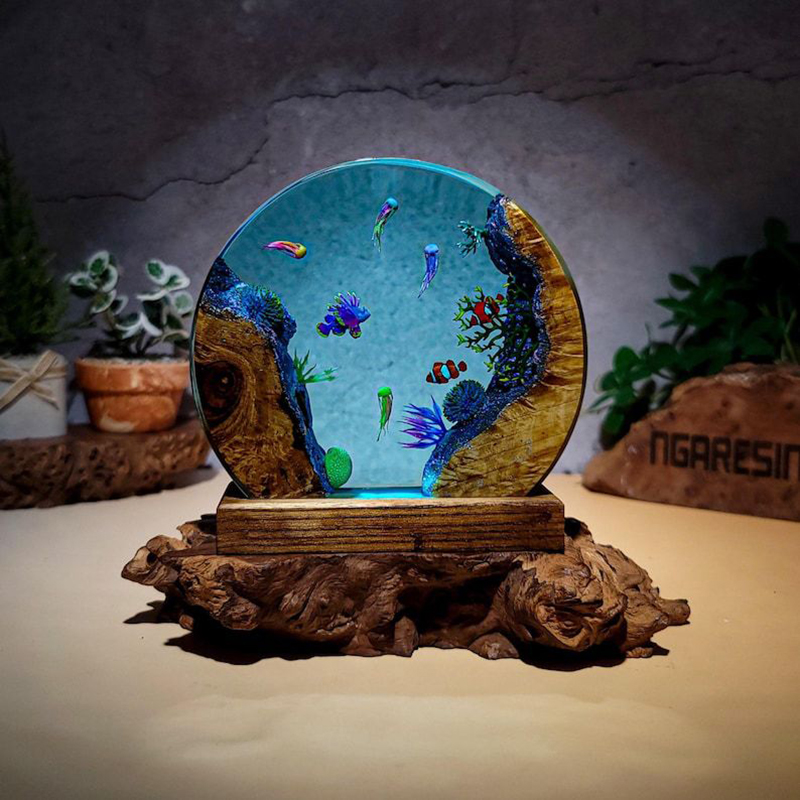 Lampa stołowa z żywicy z motyw – Resin Art Resin recenzja i cena