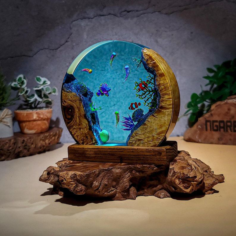 Lampa stołowa z żywicy z motyw – Resin Art Resin recenzja i cena
