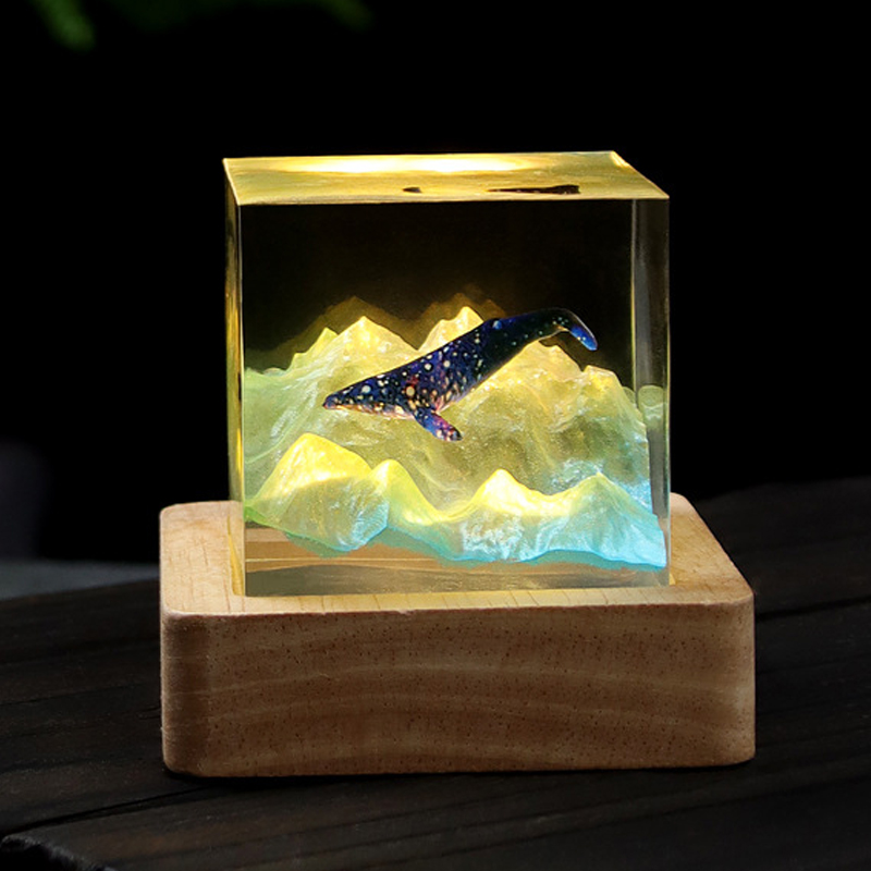 Lampka stołowa z żywicy w kszt – Resin Art Cube recenzja i cena