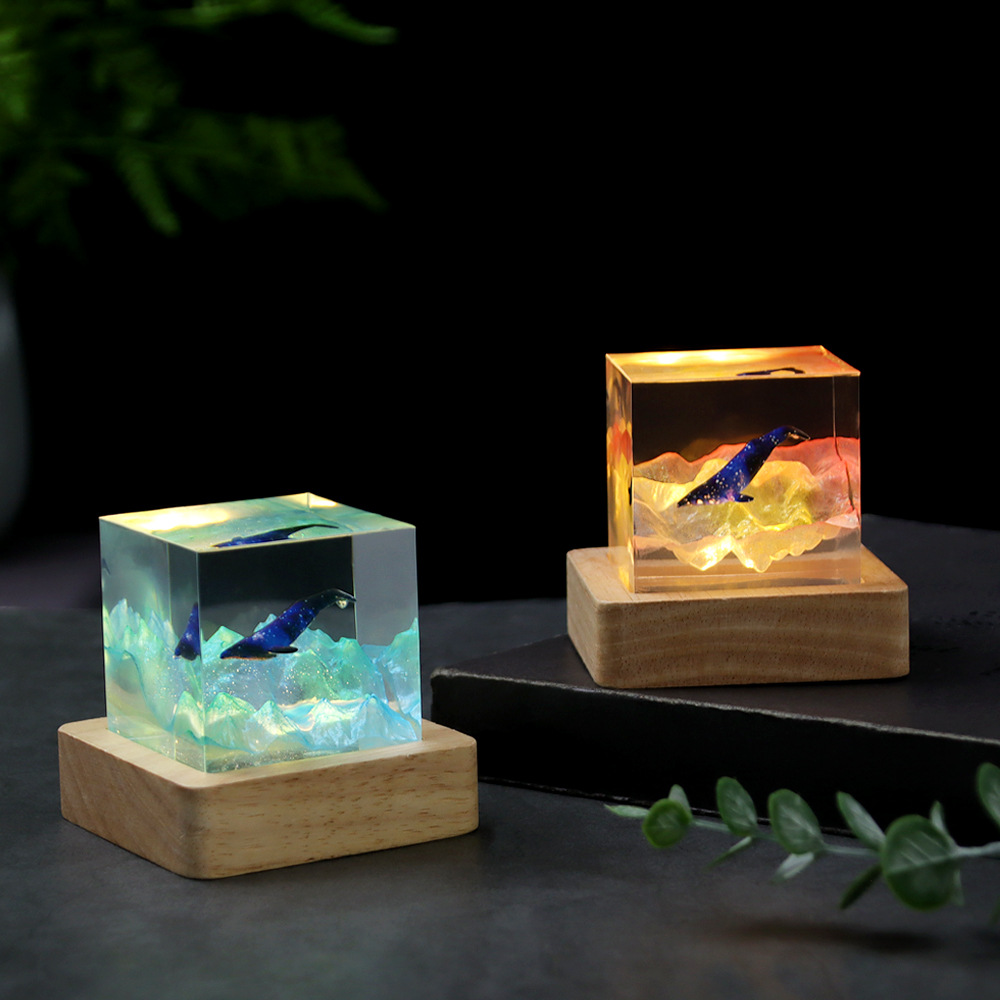Lampka stołowa z żywicy w kszt – Resin Art Cube recenzja i cena